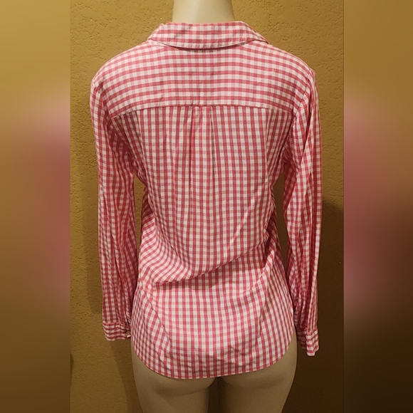 Talbots Dobby popover Top-Gingham sz XS nwot - Picture 2 of 4